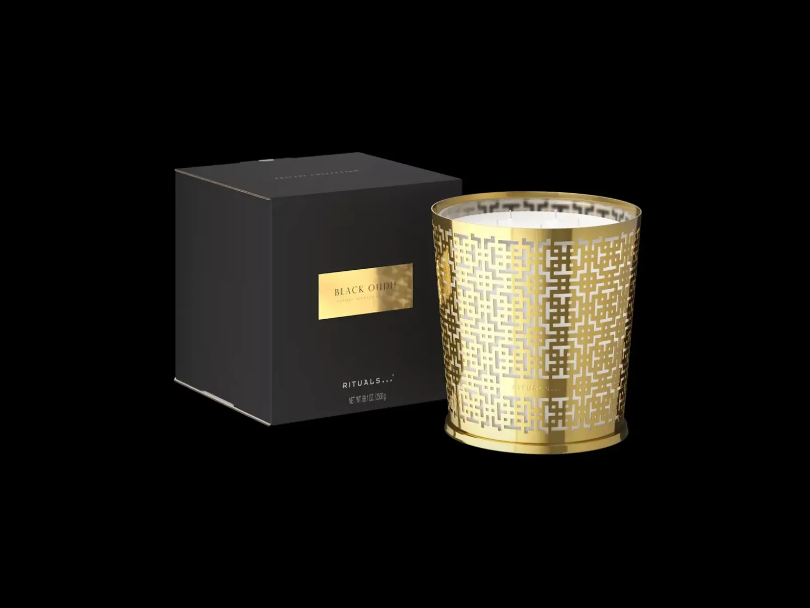 Rituals Candele Profumate|XL Black Oudh Scented Candle With Metal Sleeve